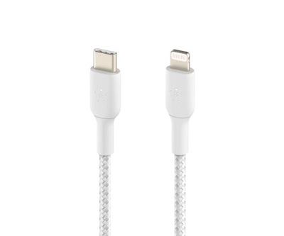 Kabel Przewód Belkin CAA004bt1MWH USB Typu C - Lightning 1m Oplot Biały