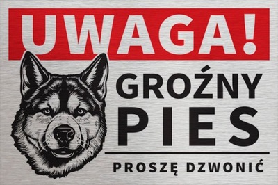 Tabliczka UWAGA GROŹNY PIES 15x10