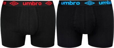 UMBRO BOKSERKI MĘSKIE CZARNE/GUMA BLUE-RED L