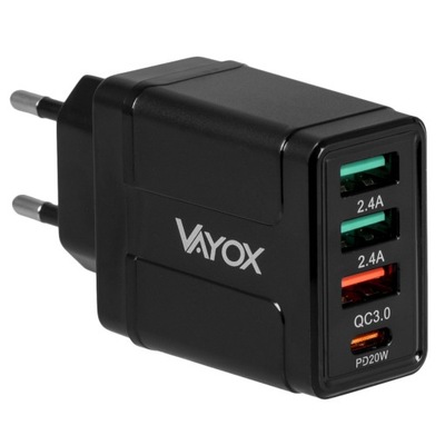 ŁADOWARKA SIECIOWA 3x USB USB-C QC 3A PD 32W VAYOX