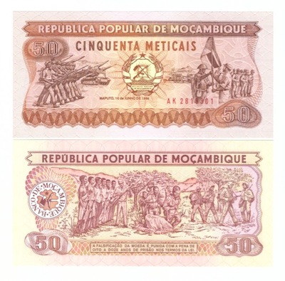 MOZAMBIK 50 METICAIS 1986 P-129b UNC