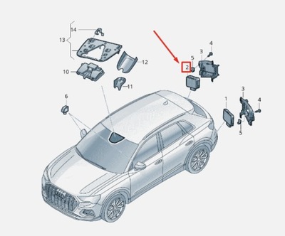 Датчик радар acc distronic асистент перемикання поперечина audi q2 q3 3q0907566l фото №1