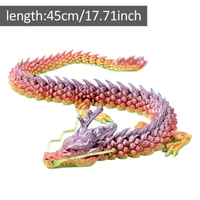 3D wydrukowano przegubowy smok chiński długi elas