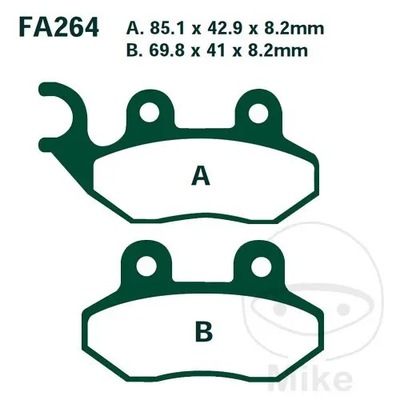 ZAPATAS DE FRENADO PARTE DELANTERA / PARTE TRASERA EBC SFA264HH  