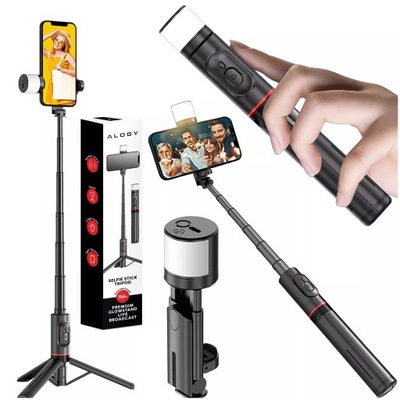 Kij kijek SELFIE STICK Tripod Statyw LAMPA LED Pilot Bluetooth BT MONOPOD