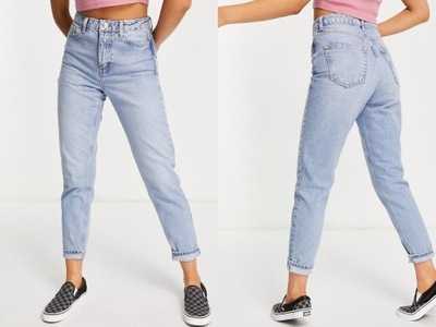 Topshop Mom jeans z efektem wybielenia 28/30