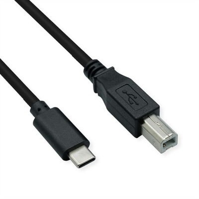 Kabel przewód USB 2.0 C - B M/M czarny 1,8m