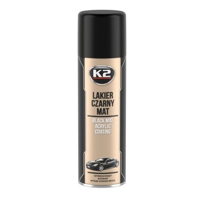 LAKIER АКРИЛОВИЙ ЧОРНИЙ 500ML SPRAY МАТОВИЙ K2