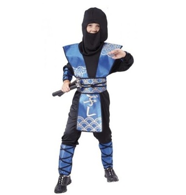 Strój Ninja Ninjago Niebieski 110/116 karnawał