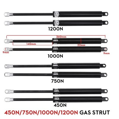 2 PIECES 450N / 750N / 1000N / 1200N 36CM DRIVING ACTUATORS PNEUMATIC KLAP~16086  