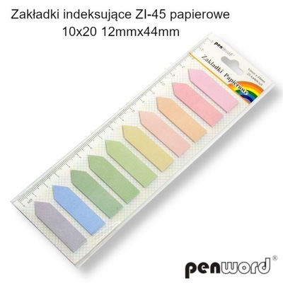 Zakładki indeksujące papierowe 10x20k 12x44mm