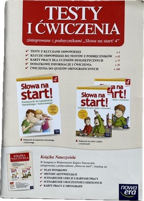 SŁOWA NA START klasa 4 ksiązka nauczyciela sprawdziany TESTY j. polski