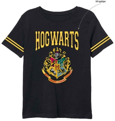 T-Shirt Harry Potter 158 Czarny Hogwart