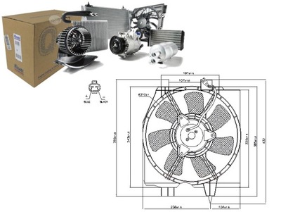 VENTILADOR DEL RADIADOR CON CUERPO MAZDA PREMACY 1.9 2.0 07.99-03.05  