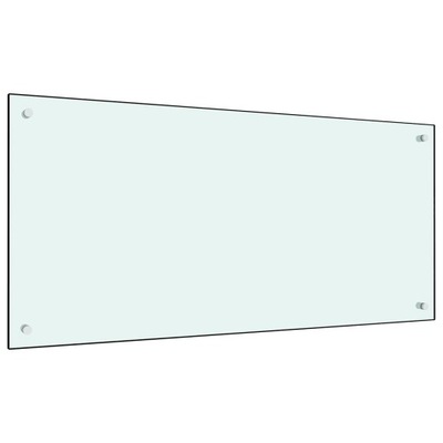 Panel ochronny do kuchni, biały, 100x50 cm, szkło hartowane