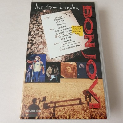 BON JOVI , live from london , 1995 vhs