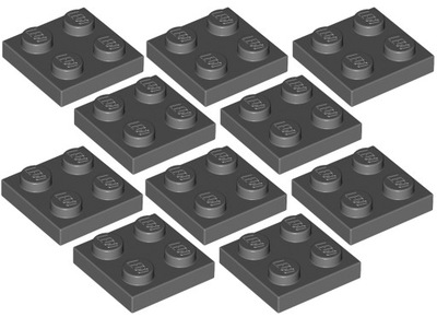 LEGO Płytka 2x2 C. Szara (3022/4211094) 10szt
