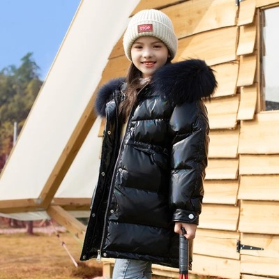 Ciepła kurtka dziecięca zimowy błyszczący kurtka puchowa dla dziewczynki gr