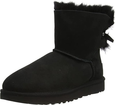 UGG MINI BAILEY ŚNIEGOWCE SKÓRZANE CZARNE 39 1MXA