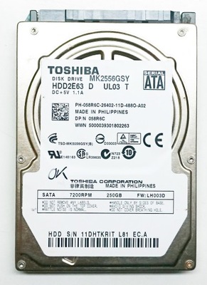 Dysk Twardy 250GB SATA 2.5'' DO LAPTOPA