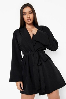 B6B007 CZARNA SUKIENKA MARYNARKOWA OVERSIZE BOOHOO XXL