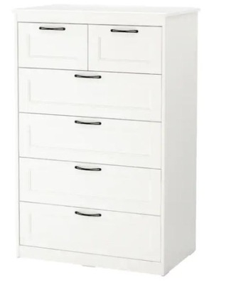 Ikea SONGESAND Komoda, 6 szuflad, biały, 82x126 cm