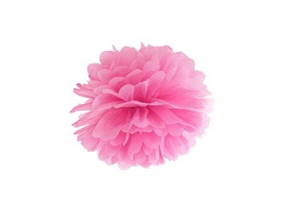 POMPON papierowy RÓŻOWY z bibuły 25cm ROCZEK ślub