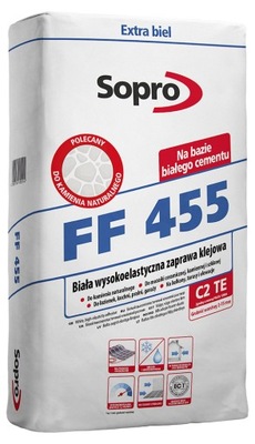 SOPRO 455- biały elastyczny klej do płytek 25 kg