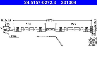 CABLE DE FRENADO ELÁSTICO BMW PARTE TRASERA X5 (E53) 00-06 LE 24.5157-0272.3  