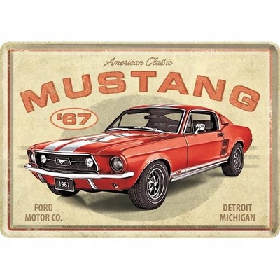 POCZTOWKA PLACA FORD MUSTANG 1967 METAL MAPA  