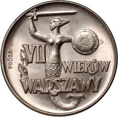 PRL, 10 złotych 1965, VII Wieków Warszawy, PRÓBA