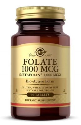 Solgar Folate 1000 mcg 60 tabletek KWAS FOLIOWY METAFOLIN