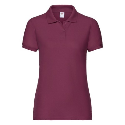 KOSZULKA POLO DAMSKA FRUIT OF THE LOOM BURGUNDY L