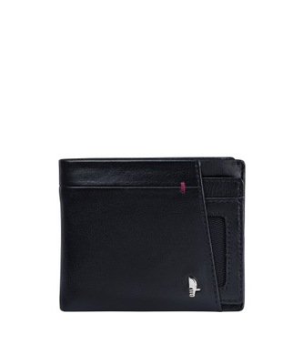 Czarny skórzany portfel męski z etui na karty