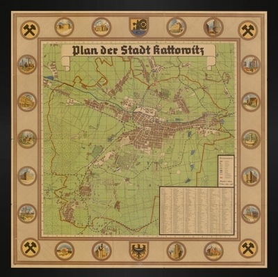Stary plan Katowice Plan der Stadt Kattowitz 1941