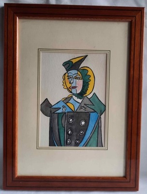 PICASSO NUSCH ELUARD PORTRET AKWARELA M.KIRSCH 1991