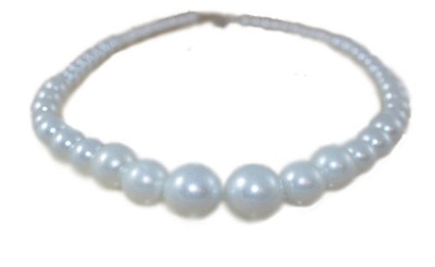 -MARGUT- Korale szklane perły stopniowane białe D