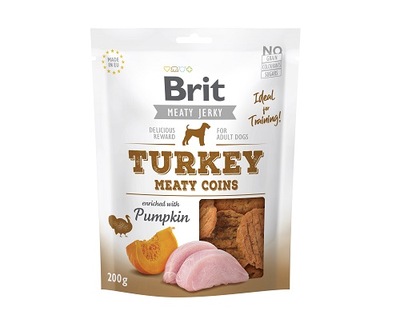 BRIT JERKY TURKEY MEATY COINS - INDYK Z KURCZAKIEM 200G