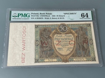 50 złotych 1925r.Wzór. PMG 64