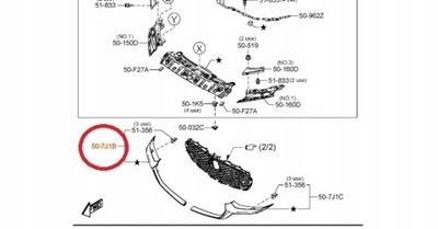 Mazda оригінальний номер молдинг решітка права mazda cx30 dm фото №1