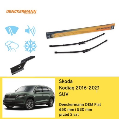 WIPER BLADES FRONT FOR SKODA KODIAQ SUV (2016-2021) DENCKERMANN  