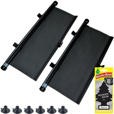 CORTINAS ANTISOLAR PARA COCHE 2X55 CM PRZYSSAWKI + ZAPACH WUNDERBAUM  