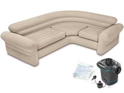 Materac dmuchany welur sofa narożna INTEX 68575