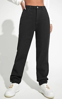 SHEIN SPODNIE JEANSOWE DAMSKIE CZARNE 40/42 VCK