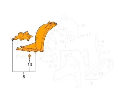 Підкрилок chevrolet volt 11- 23194410 ліва фото №1