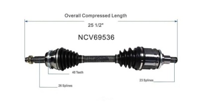 Приводной вал шрус  левая gsp 69536 toyota corolla америка 2003-2008 фото №1