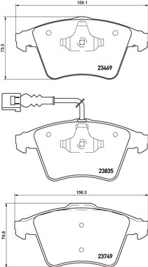 ZAPATAS HAM. PARTE DELANTERA FRONT TEVES VW  