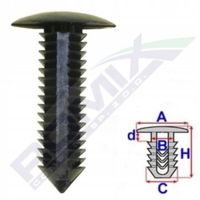 КЛИПСА TAPICERSKA ОБШИВОК 7MM PEUGEOT FIAT X10SZT