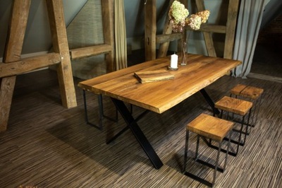 Stół drewniany LOFT dębowy oflis 160*80 cm