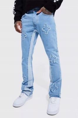 BOOHOOMAN PROSTE SPODNIE JEANSOWE W34